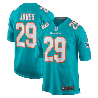 mens nike brandon jones aqua miami dolphins team game jersey